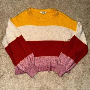 Madewell Multicolor Crew Neck Sweater - Mustard, Cream, Red, Lavender